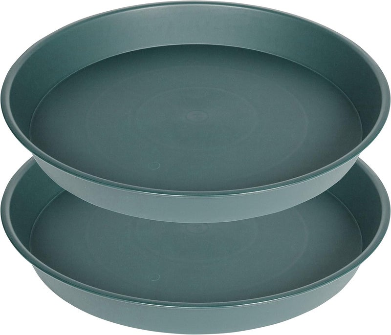 Bleuhome 2 Pack of Bird Bath Bowl 12", 1.6" Depth, 10 12 inch Birdbath Bowls Dish Only for The Garden, Large Plant Saucer (12", Green) - Image 1